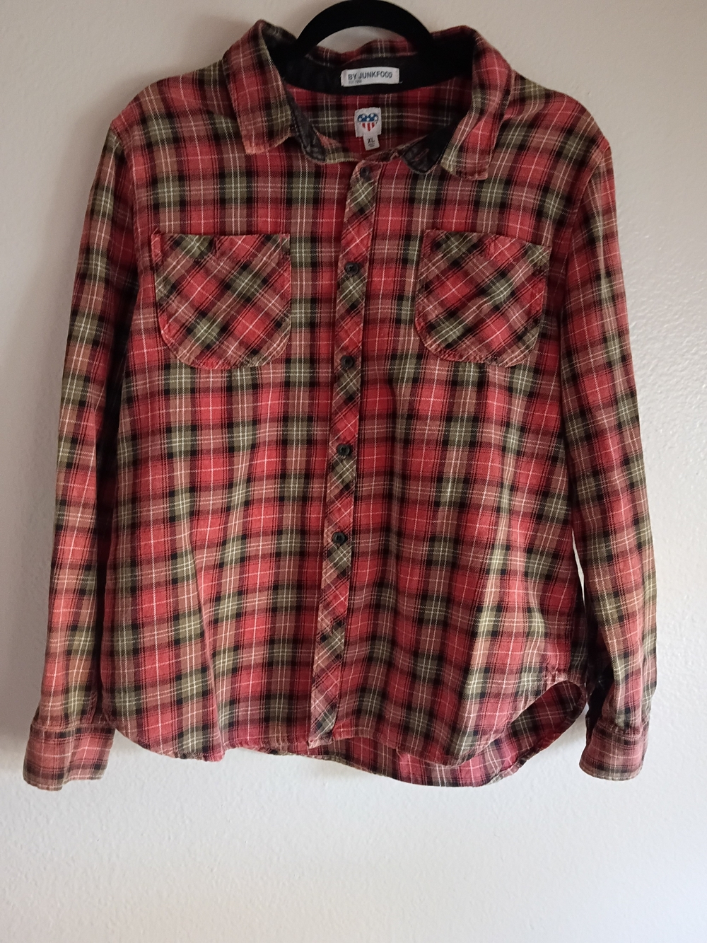 By Junk Food Red Plaid Button-Down Shirt